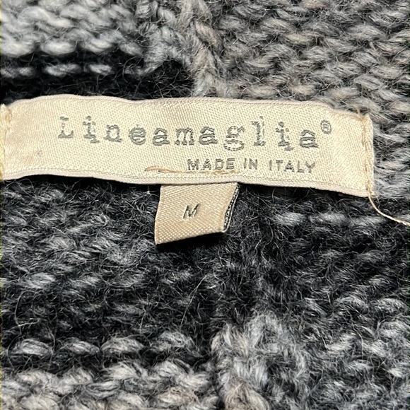 Lineamaglia Gray Black Peach Wool Blend Shrug Cardigan Italy Made Sz M EUC - Picture 4 of 9